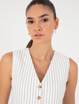 Ekru Crop Top Yelek