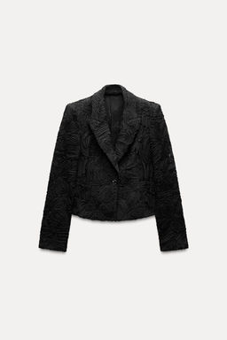 FLORAL TEXTURED FITTED BLAZER - Zara фото 3