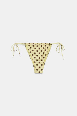 BRAGUITA BIKINI CORTINILLA ESTAMPADO TOPOS / Amarillo - Zara фото 4