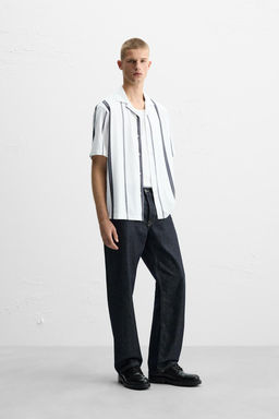 ELASTIC SHIRT WITH STRIPED PRINT - Zara фото 4