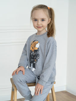 Костюм детский меланж тедди в наушниках 7045г (116, 60)