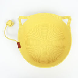 Экологичный лежак для животных (хлопок+рогоз), 45 х 37 х 16 см, вес до 25 кг, жёлтая - Пижон фото 5