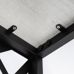 СтЖ104 Стол журнальный, 51х51х42 см, ЛДСП белый пайн бетон, металл чёрный (цвет 06)