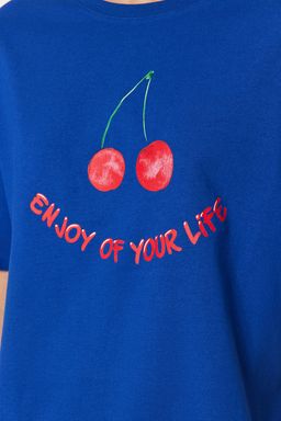 Trendyolmilla Lila %100 Pamuklu Eglenceli Bask?l? T-shirt-Pantolon Orme Pijama Tak?m? THMSS23PT00134 фото 18