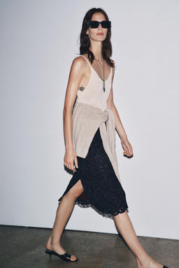 ZW COLLECTION LACE MIDI SKIRT - Zara фото 5