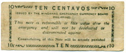 10 сентаво 1943 года Филиппины (Минданао, Администрация США)