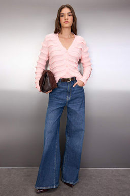 Pudra Yumusak Dokulu V Yaka Triko H?rka TWOAW26HI00248 - Trendyolmilla фото 2