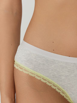 Цена за 2 штуки! Трусы слипы женские серые с кружевом - Mark formelle фото 6