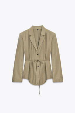 BLAZER WITH SHOULDER PADS AND THIN BELT - Zara фото 6