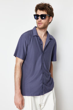 Indigo Relaxed Fit Apas Yaka Gomlek TMNSS24GO00017