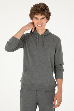 Мужской базовый свитшот антрацитовый меланж - U.s. polo assn фото 3