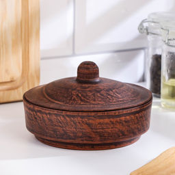 Блюдо для запекания, 300 мл., 12×5 см, красная глина, коричневый