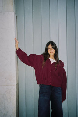 FLORAL TEXTURED KNIT CARDIGAN - Zara фото 2