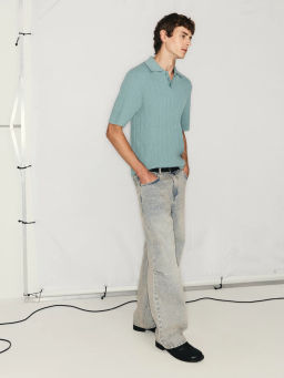 Джемпер поло фактурной вязки / Zarina фото 2