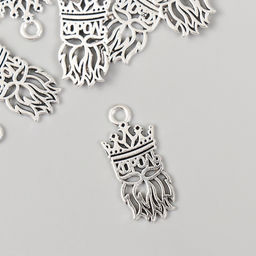 Металлический элемент, декоративная подвеска «Король», набор 10 шт., 1.1×2.5 см