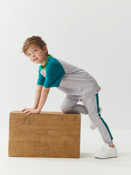 Брюки со спущенным шагом и лампасами Пепел