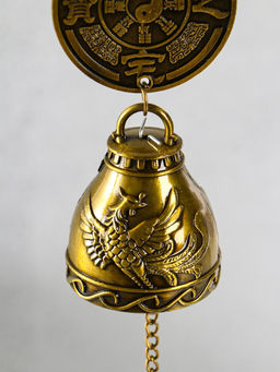 Колокольчик подвесной «Феникс и дракон», 1 колокол, d=4.8 см, 42×4.8×4.8 см
