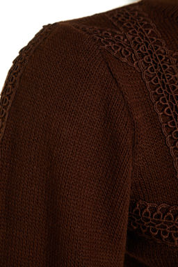 Kahverengi Mini Triko Dantelli Elbise TWOAW22EL0011