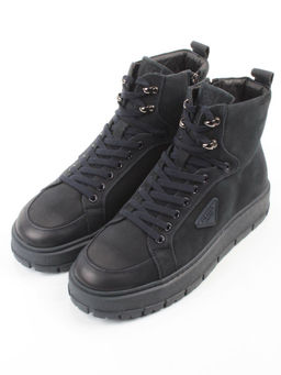 05-AW1002-6M DK. BLUE Ботинки зимние мужские (натуральная кожа, натуральный мех)