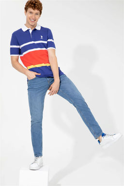 Мужская синяя футболка с воротником-поло Неожиданная скидка в корзине - U.s. polo assn фото 4