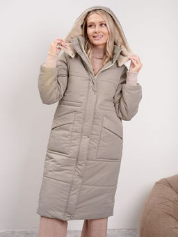 Парка зимняя "Шел" бежевый