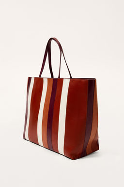 LEATHER STRIPE MAXI SHOPPER LIMITED EDITION - Zara фото 6