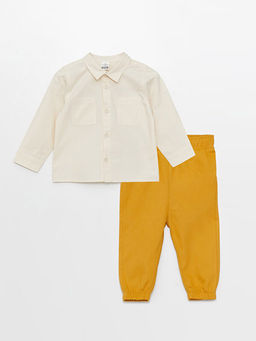 Uzun Kollu Basic Erkek Bebek G?mlek ve Pantolon 2li Tak?m