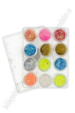 Глиттер в баночке (12 шт) SF-3095, ассорти №3