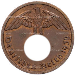 Монета 2 рейхспфеннига 1939 года F Германия
