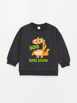 Bisiklet Yaka Uzun Kollu Bask?l? Erkek Bebek Sweatshirt ve Pantolon 2li Tak?m - Waikiki фото 2