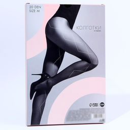 Цена за 2 шт. Колготки женские «Стразы», серебро, цвет чёрный, размер М