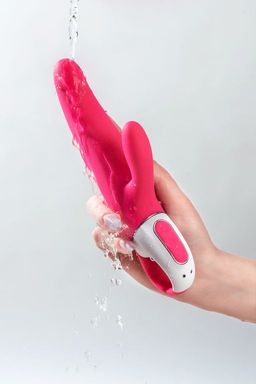 Нереалистичный вибратор Satisfyer Vibes Mr. Rabbit, силикон, красный, 22,1 см.  фото 8