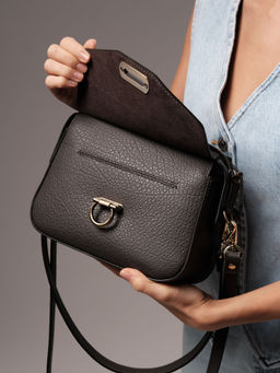 Сумка кожаная через плечо Azaro 3684 темный лес