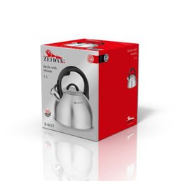 Чайник нерж ZEIDAN 3,0 л, со свист, индукц. дно,курковый механизм, матов. арт. Z-4527