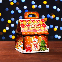 Цена за 10 шт. Подарочная коробка Пряничный 12 х 12 х 16,8 см - Simaland фото 2