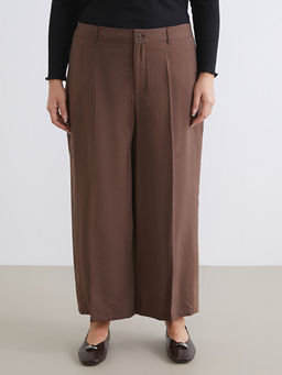 Modal Kar???ml? Kad?n Pileli Pantolon