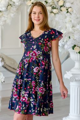 Платье женское из кулирки Люси малиновый колос - Амадэль фото 7