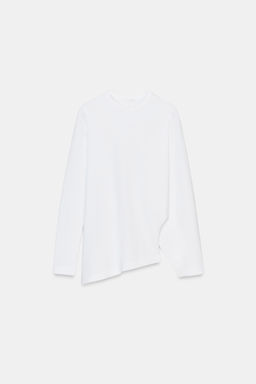 ASYMMETRIC LONG SLEEVE T-SHIRT - Zara фото 12