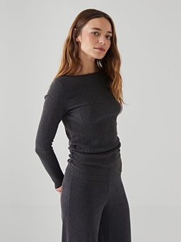 Bisiklet Yaka Dokulu Kad?n Bluz