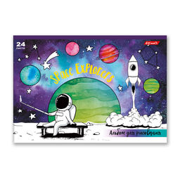 Светоч 24АЛСК4_3_3_9 Альбом для рисования, глянц.ламинация, 100 г/м2 A4 29 х 20.5 см 24 л. 5 шт. на скобе 000203 Космос  фото 4
