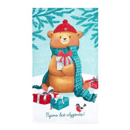 Набор кухонных полотенец Доляна Веселого Нового года 35х60см-4шт, 100% хл  фото 4