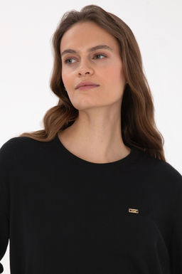 Kad_n Siyah Bisiklet Yaka Basic Kazak - U.s. polo assn фото 2