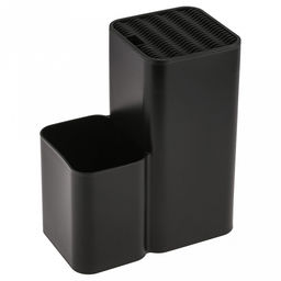 Подставка для ножей и столовых приборов пластмассовая 19х11х22,5см, черный (Россия)