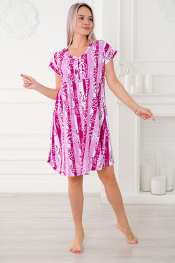 Ночная сорочка из кулирки Долорес лиловая роза - Амадэль фото 4