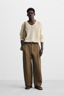 COTTON - LINEN BALLOON FIT TROUSERS - Zara фото 10