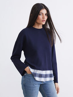 Ekose Oversize Soft Touch Kad?n Sweatshirt