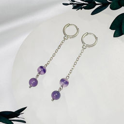 Серьги на цепочке из Флюорита