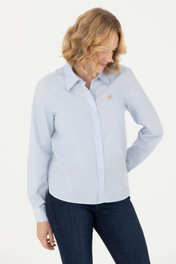 U. S. Polo Assn Женская голубая рубашка с длинным рукавом - U.s. polo assn фото 10