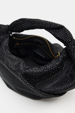 BOLSO DE MANO APLIQUES BRILLANTES / Negro - Zara фото 6