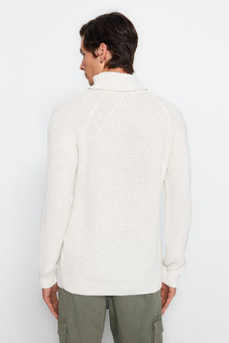 Trendyolmilla Man Ekru Slim Fit Yunlu Bal?kc? Yaka Reglan Kol Basic Triko Kazak TMNAW21KZ0404 фото 24